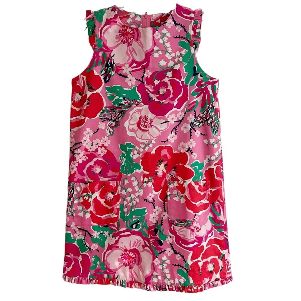 Lilly Pulitzer Pink Floral Sleeveless Cotton Dress 14